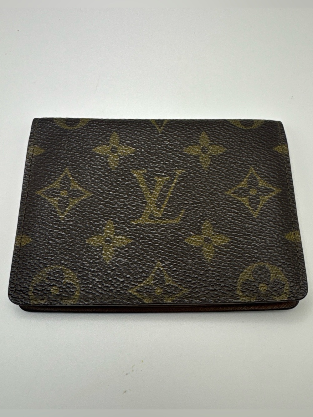 Louis Vuitton Monogram Porte 2 Cartes Vertical Pass Card Case Brown LV Monogram